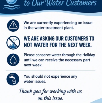 Please do not water next week.